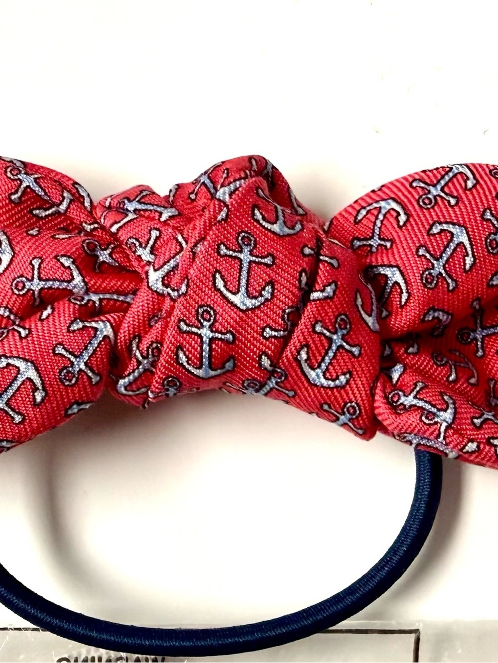 Vineyard Vines 100% Silk Anchor Bow Hair Tie NWT